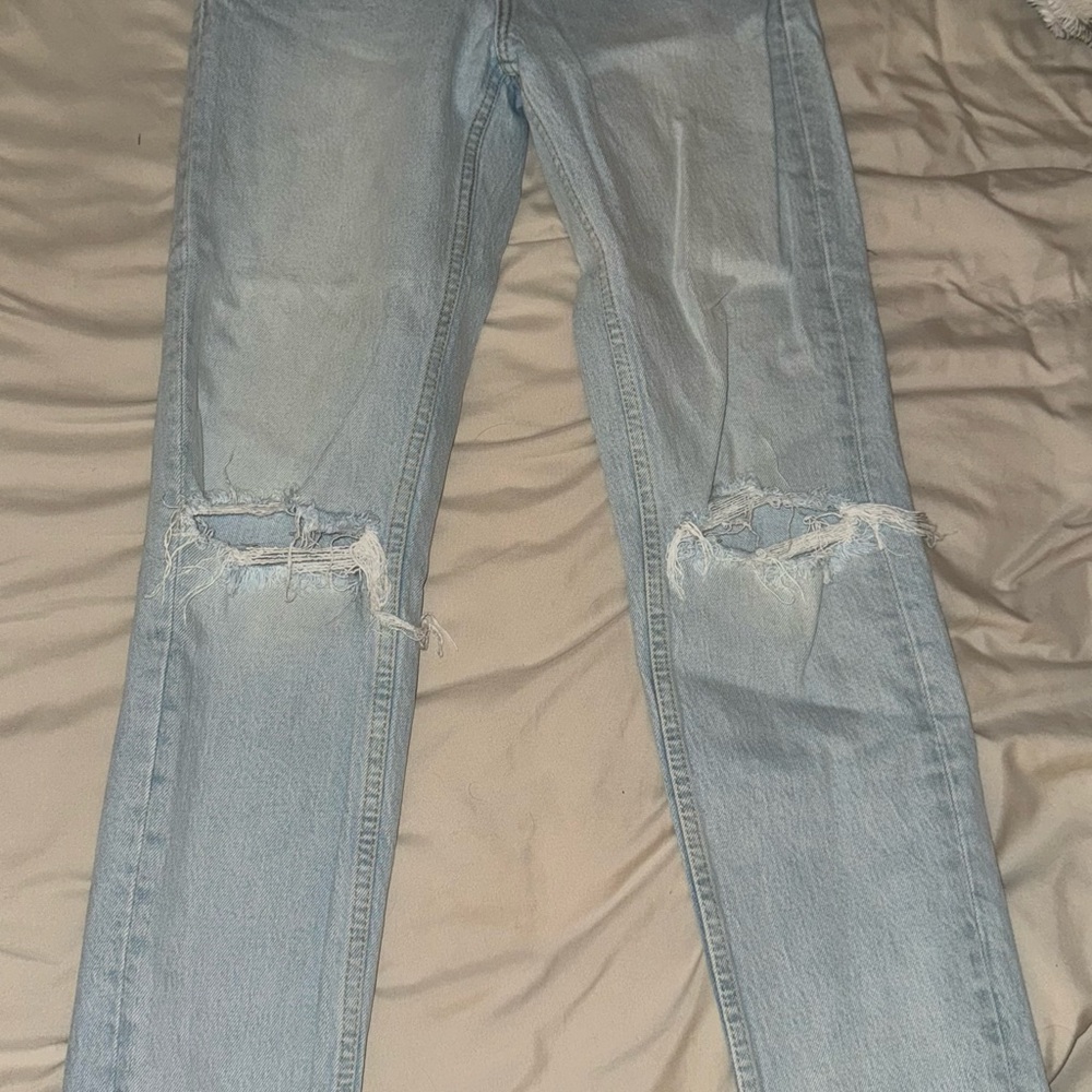 Zara Light Blue Distressed Women's Jeans